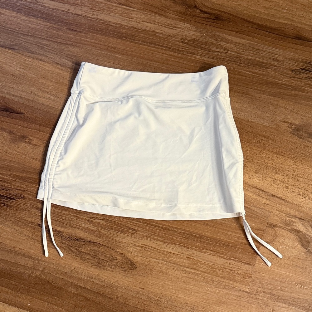 White Mini Skirt with Side Ties